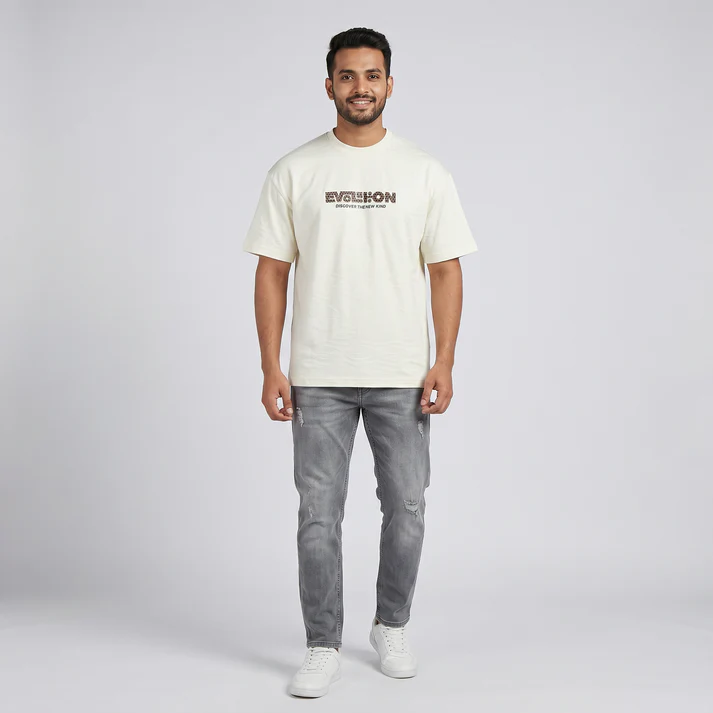 Oversize Crew Neck Structured T-Shirt